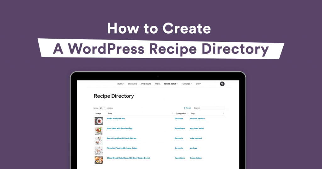 wordpress recipe directory